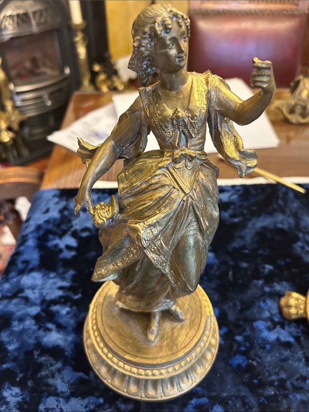 Antique Figural Classical Dancing Lady Statue - Home Art Accent